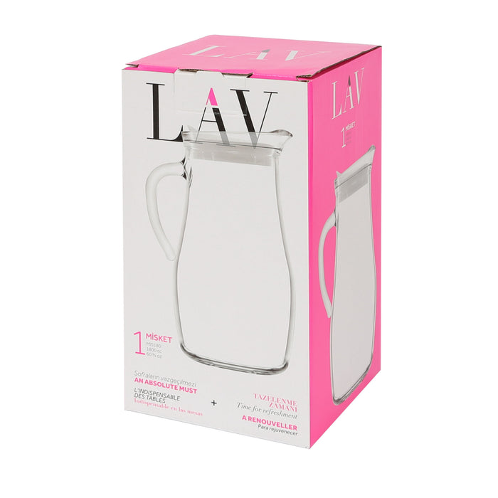 1.8L Misket Glass Water Jug with White Silicone Lid