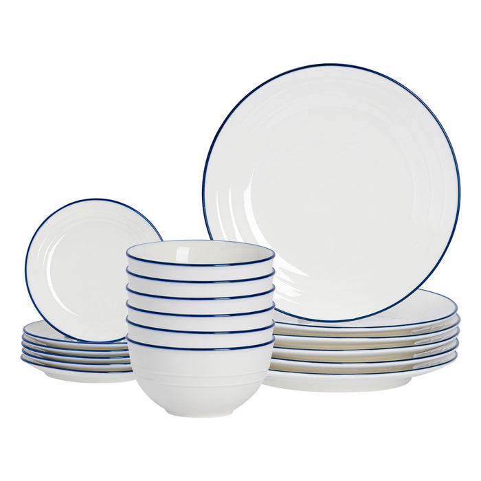 LS 18pc Farmhouse Porcelain Dinner Set - By Nicola Spring
