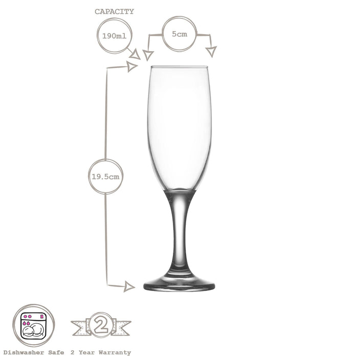 190ml Misket Champagne Flutes - Pack of Six