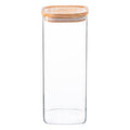 1.9L Square Glass Storage Jar with Wooden Lid - By Argon Tableware
