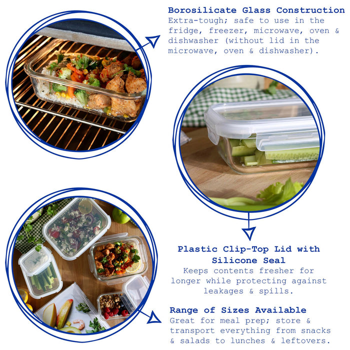 1L Glass Food Storage Container with Lid