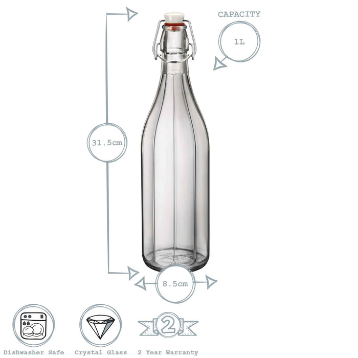 1L Oxford Glass Swing Top Bottle