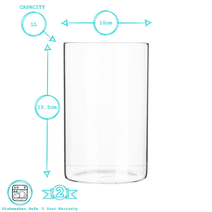 1L Scandi Storage Jar with Leather Loop Lid