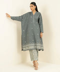 2 Piece - Embroidered Crosshatch Suit