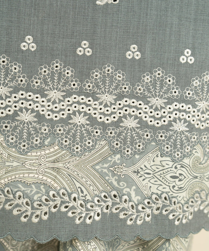 2 Piece - Embroidered Crosshatch Suit