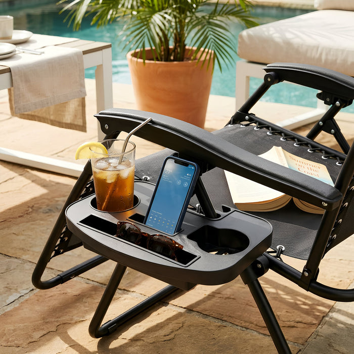 2 Piece Zero Gravity Chair Set - Black