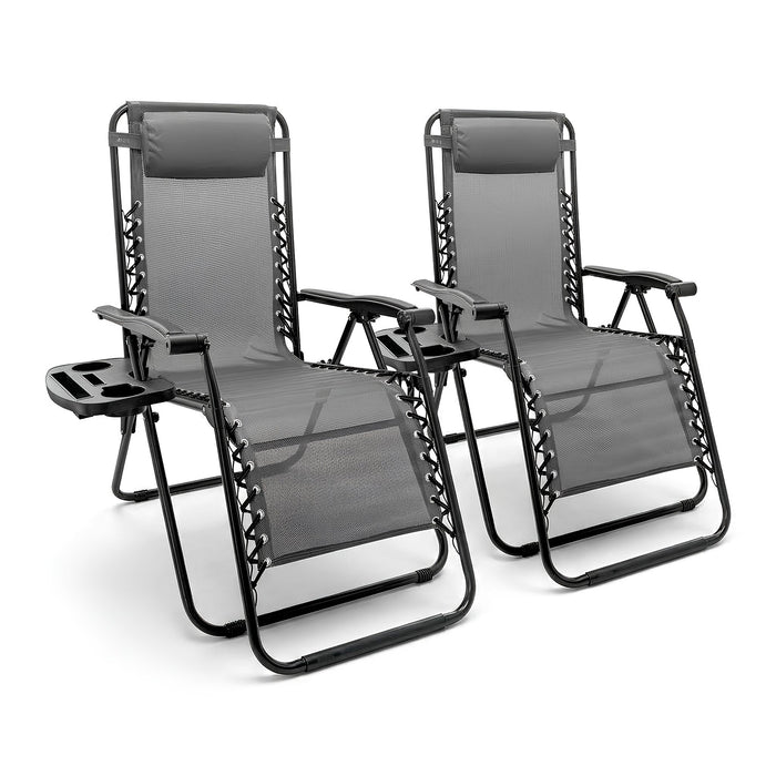 2 Piece Zero Gravity Chair Set - Grey