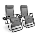 2 Piece Zero Gravity Chair Set - Grey