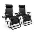 2 Piece Zero Gravity Chair Set - Black