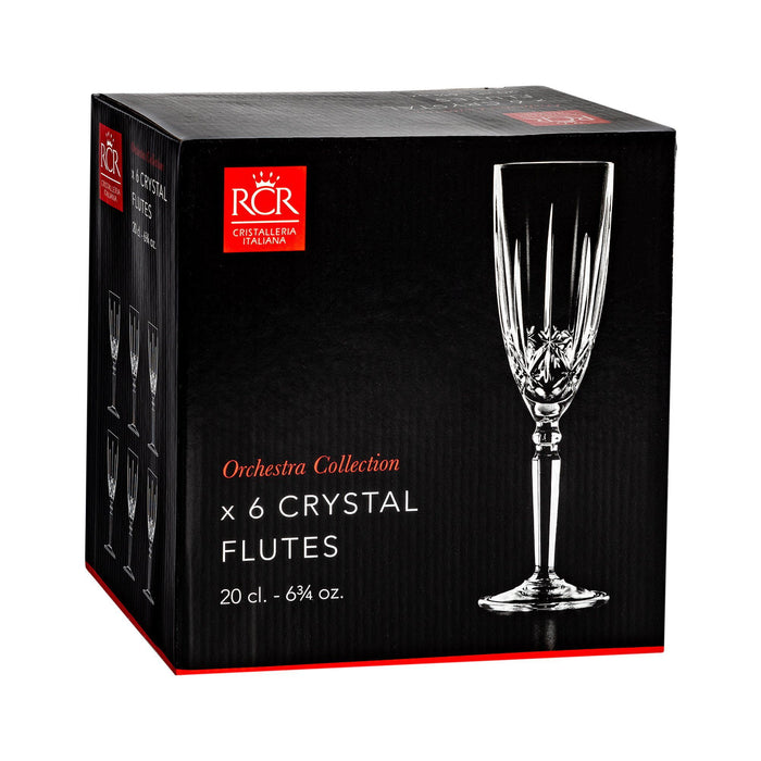 200ml Crystal Orchestra Champagne Flutes - Pack of Six
