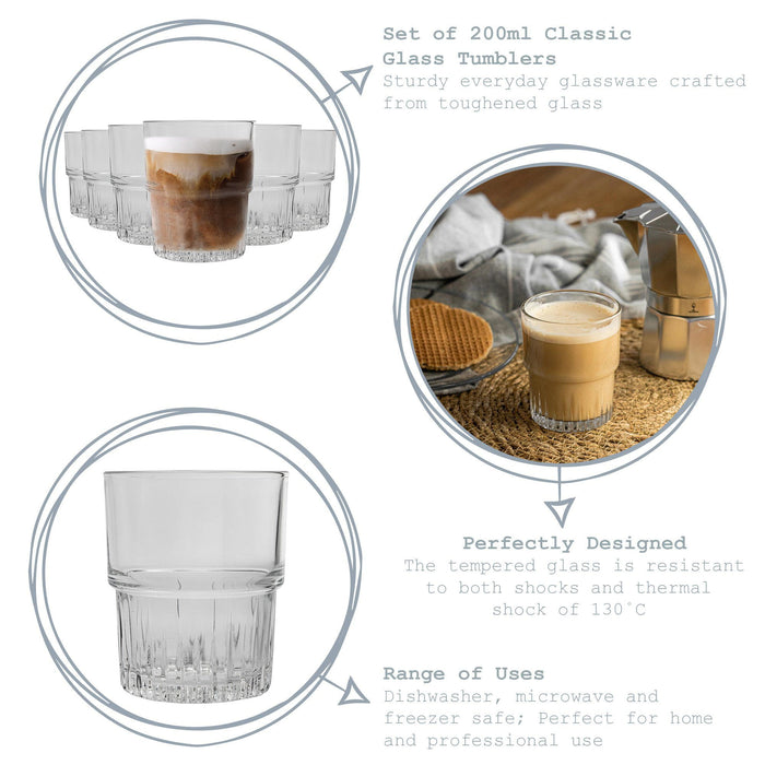 200ml Emplilable Stacking Tumblers - Pack of Six