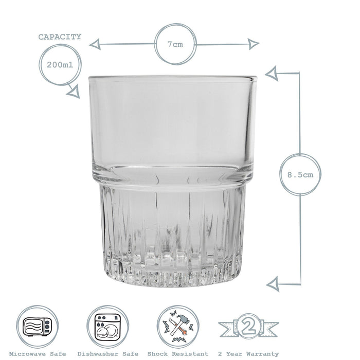 200ml Emplilable Stacking Tumblers - Pack of Six