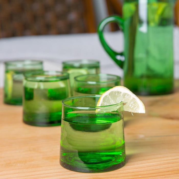 200ml Green Merzouga Recycled Tumbler Glasses - Pack of Six