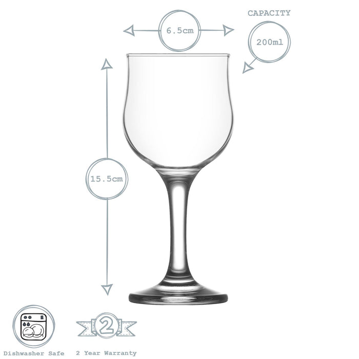 200ml Nevakar Wine Glasses - Pack of Six