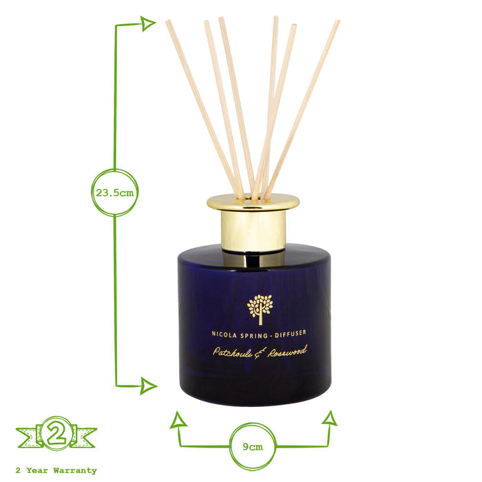 200ml Patchouli & Rosewood Glass Reed Diffuser