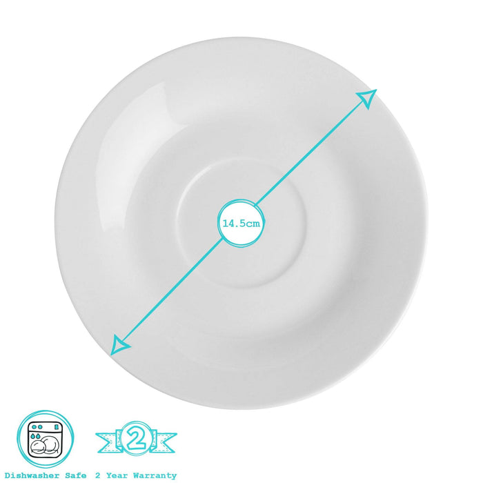 200ml White China Teacups & Saucers - 6 Sets