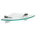 20cm Floating Glass Corner Shelf with Chrome Fixings