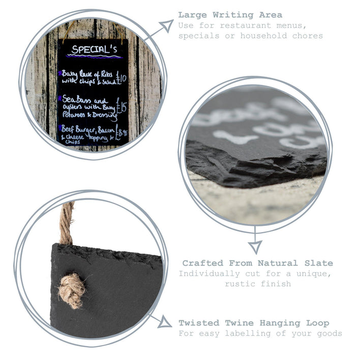 20cm x 30cm Rectangle Slate Hanging Notice Board