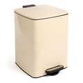 20L Square Stainless Steel Kitchen Pedal Bin - Beige