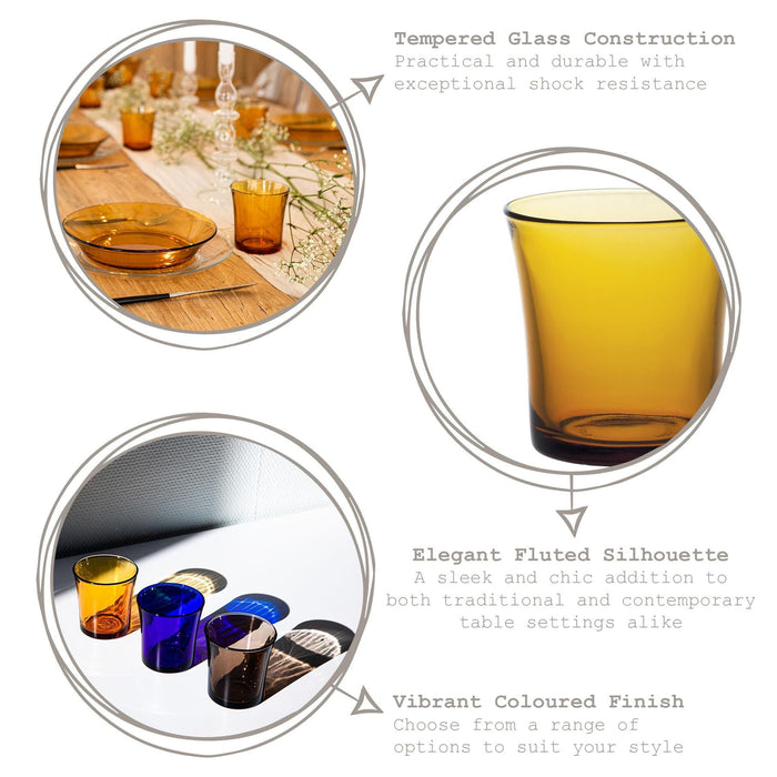 210ml Amber Lys Tumbler Glasses - Pack of Six