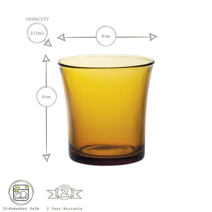 210ml Amber Lys Tumbler Glasses - Pack of Six