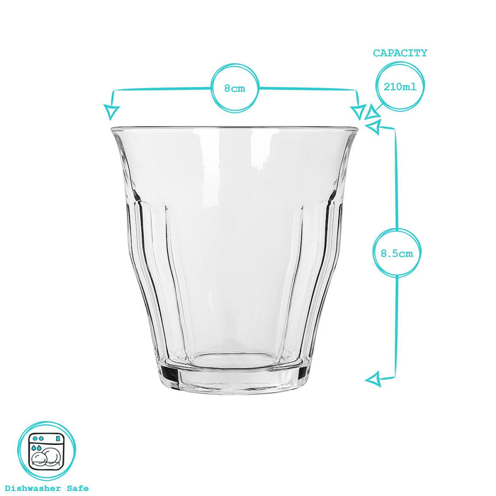 210ml Fluted Water Glasses - Pack of 6