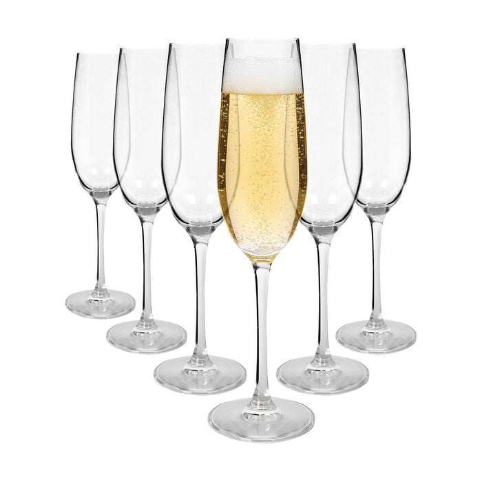 210ml Mayfair Crystal Champagne Flutes - Pack of 6