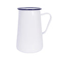 2.1L White Enamel Water Jug - Blue