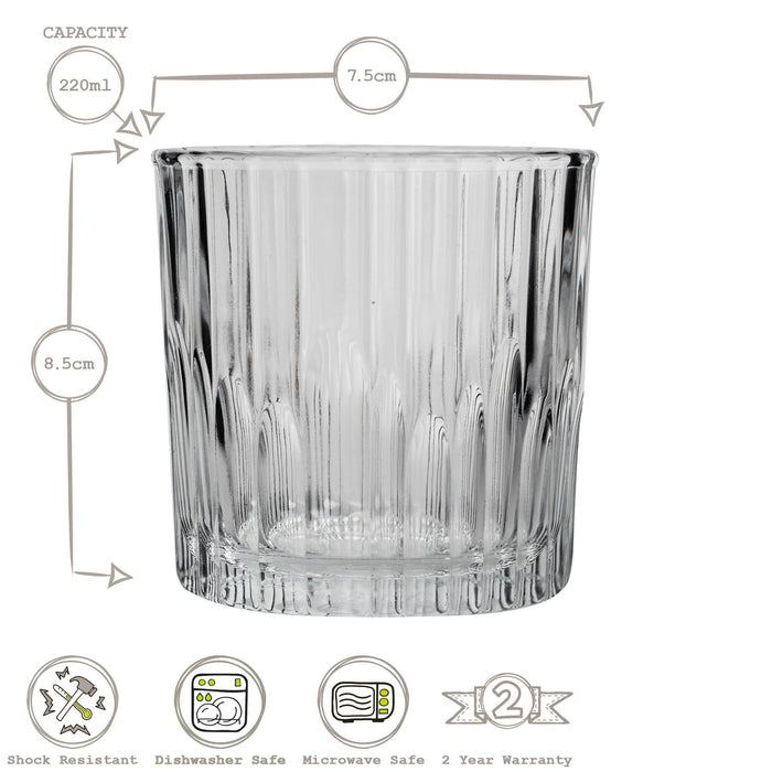 220ml Manhattan Whisky Glasses - Pack of Six