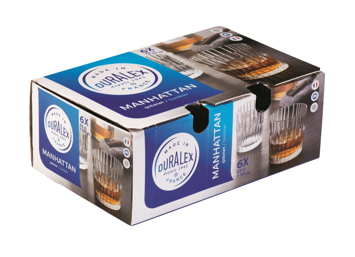220ml Manhattan Whisky Glasses - Pack of Six