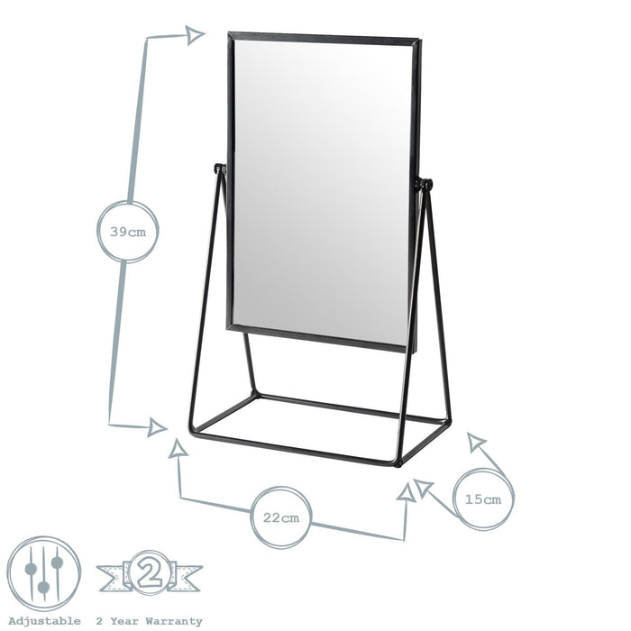 22cm x 39cm Gold Square Dressing Table Mirror