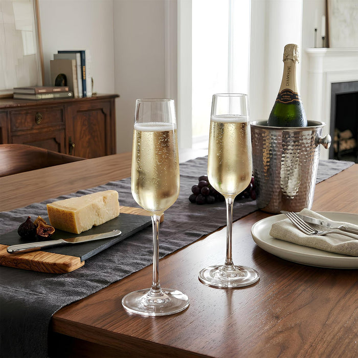 230ml Knightsbridge Crystal Champagne Flutes - Pack of 6