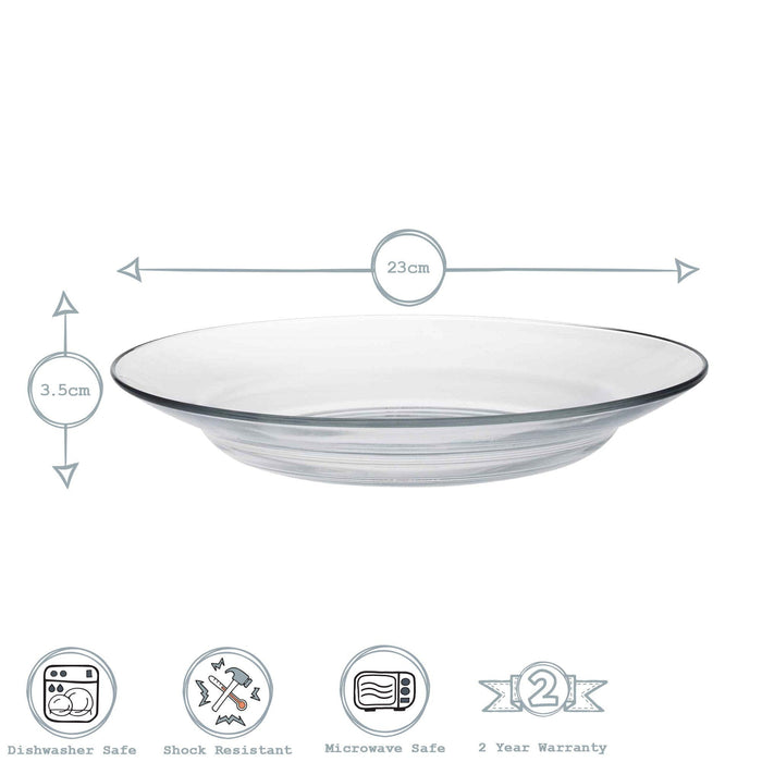 23cm Clear Lys Glass Soup Bowls - Pack of Six