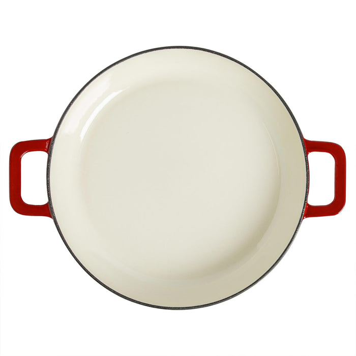 2.3L Red Ombre Cast Iron Shallow Casserole Dish