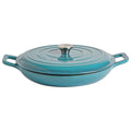 2.3L Teal Ombre Cast Iron Shallow Casserole Dish