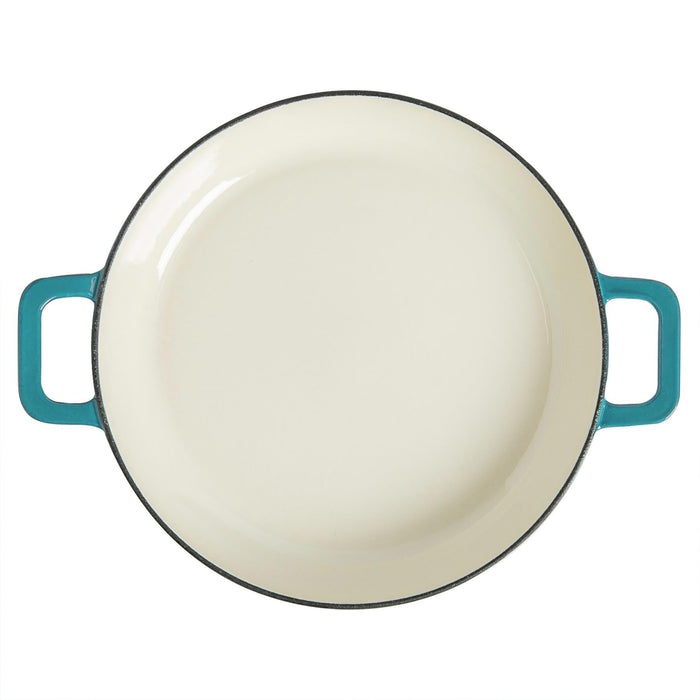 2.3L Teal Ombre Cast Iron Shallow Casserole Dish