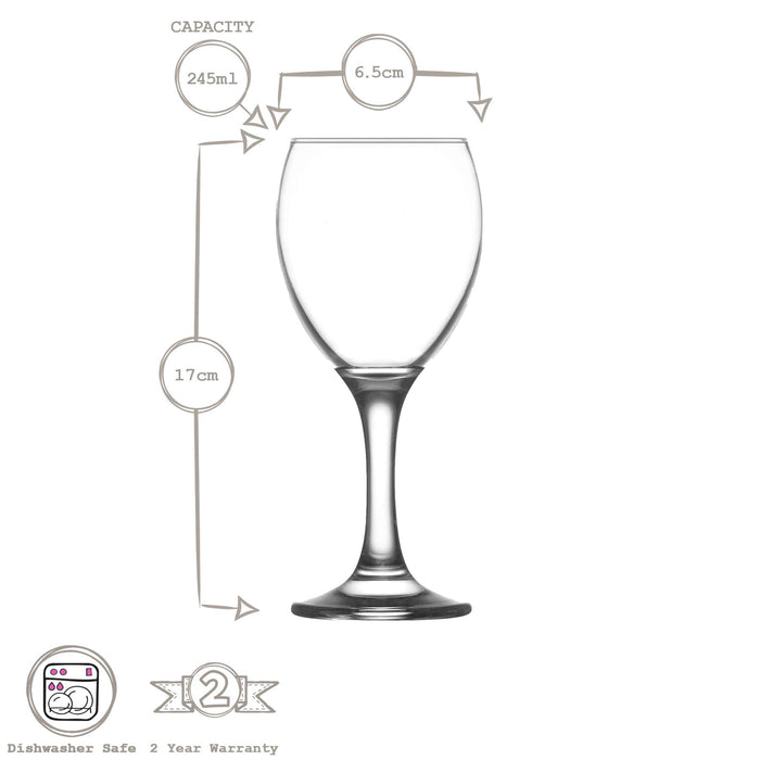 245ml Empire White Wine Glasses - Pack of Six