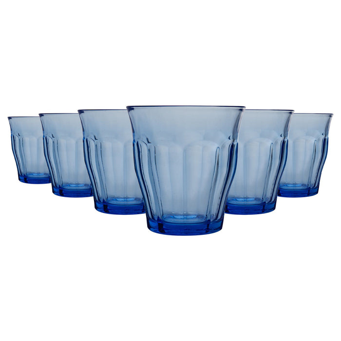 250ml Blue Picardie Water Glasses - Pack of Six