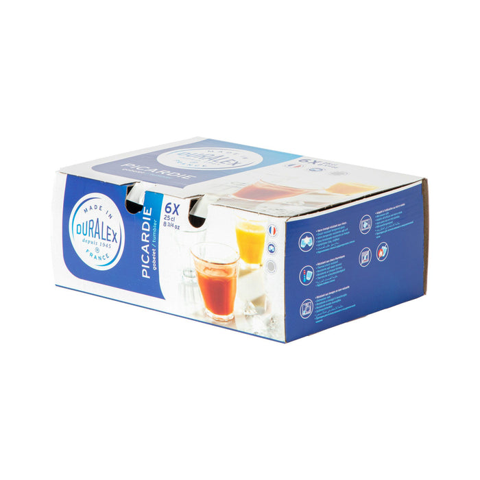 250ml Blue Picardie Water Glasses - Pack of Six