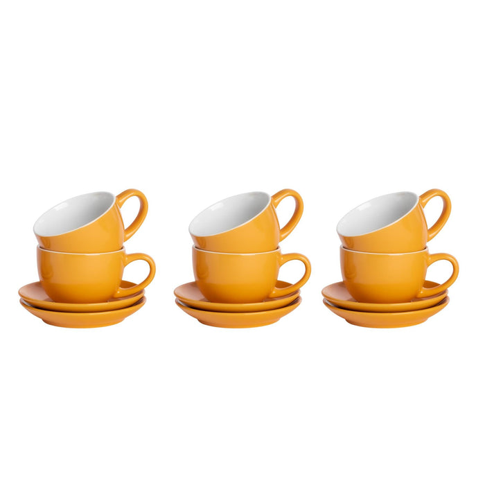250ml Cappuccino Cups & Saucers - Pack of Six