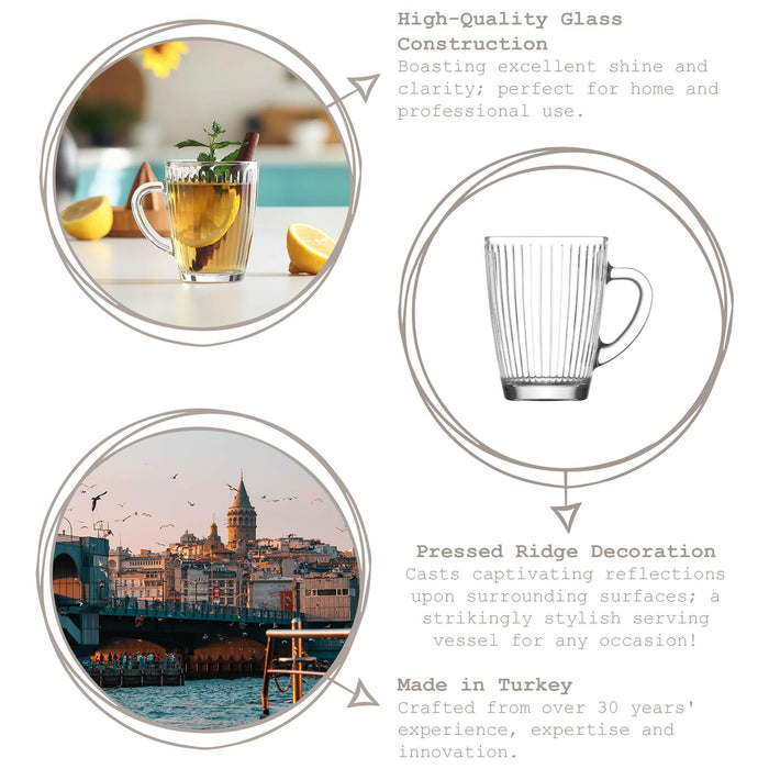 250ml Hestia Glass Mugs - Pack of 6