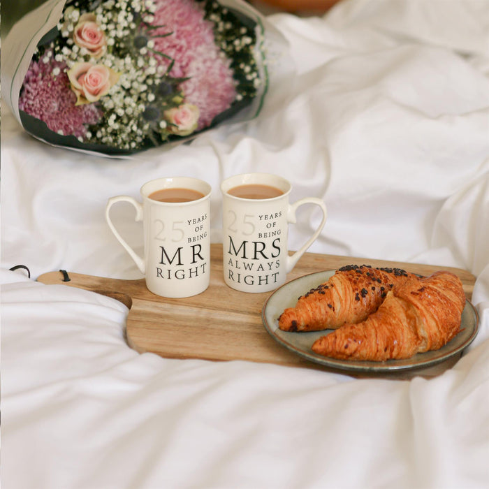 25th Anniversary New Bone China Mug Set - 300ml