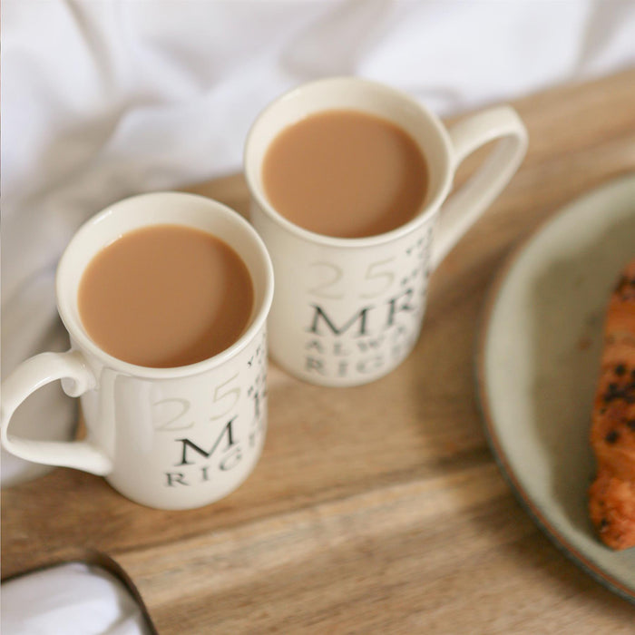 25th Anniversary New Bone China Mug Set - 300ml
