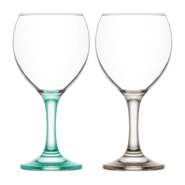 260ml Multicoloured Misket Red Wine Glasses - Pack of Six