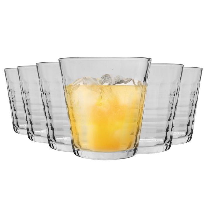 Prisme Water Glasses - 275ml - Clear - Pack of 6 - By Duralex