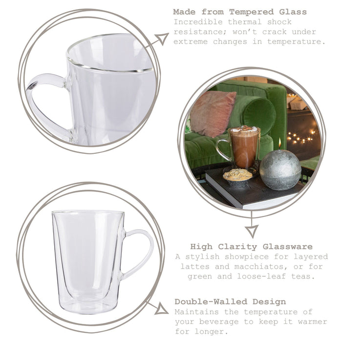 285ml Double Walled Coffee Glasses - Pack of Two