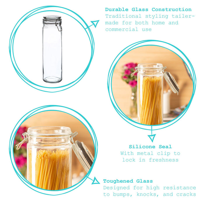 2L Air tight Glass Spaghetti Jar