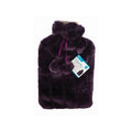 2L Hot Water Bottle & Plush Purple Faux Fur Cover