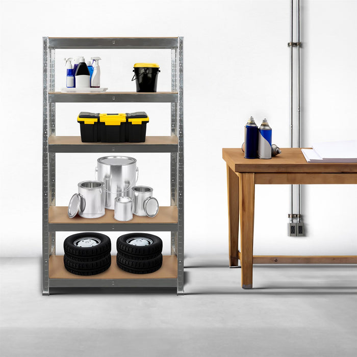 2pc 5-Tier Galvanised Steel Garage Shelving Units Set - 90cm x 40cm x 180cm