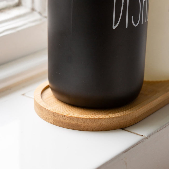 2pc 500ml Green Glass Soap Dispenser with White Labels & Bamboo Tray